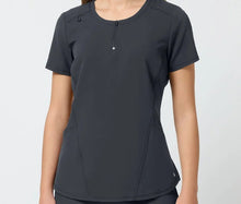Load image into Gallery viewer, Women Zip Front Scoop Neck Scrub Top
